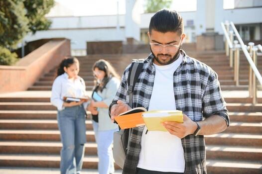 imgi 120 three international students standing and holding a books photo